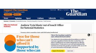 Andrew Tyrie blasts 'out of touch' Office for National Statistics | UK ...