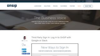 Third Party Sign In: Log In to OnSIP with Google or Slack