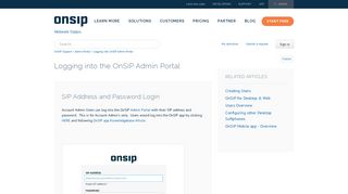 Logging into the OnSIP Admin Portal – OnSIP Support