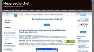Free One Year Premium Subscription For ONSPEED Web Accelerator ...