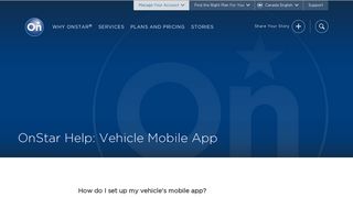 Help: Vehicle Mobile App - OnStar