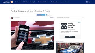 OnStar RemoteLink App Free for 5 Years - Autotrader