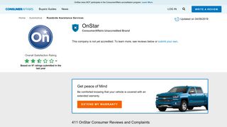Top 405 Reviews and Complaints about OnStar - ConsumerAffairs.com