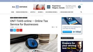 ONT-TAXS online - Online Tax Service for Businesses - All Ontario
