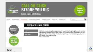 Contractors Web Portal - Ontario One Call