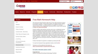 Free Math Homework Help - Durham District School Board