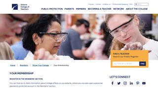 Your Membership | Ontario College of Teachers