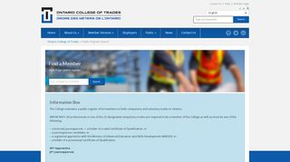 Ontario College of Trades » Public Register Search