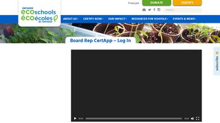 Board Rep CertApp - Log In - Ontario EcoSchools