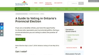 A Guide to Voting in Ontario's Provincial Election - Settlement.Org