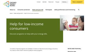 Help for low-income consumers | Ontario Energy Board