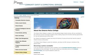 About the Ontario Police College | Ministry of Community Safety and ...