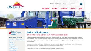 Online Utility Payment | City of Ontario, California