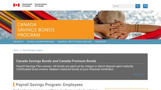 Payroll Savings Program: Employees - Canada Savings Bonds