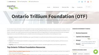 Ontario Trillium Foundation (OTF) | Non-Profit Grants | Mentor Works