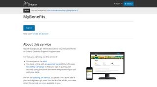 MyBenefits: Sign in or create an account
