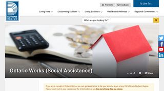 Ontario Works (Social Assistance) - Region of Durham