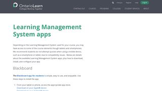 Learning Management System apps : ontariolearn
