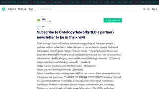 Subscribe to OntologyNetwork(NEO's partner) newsletter to be in the ...