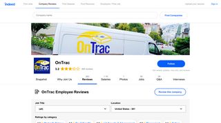 Working at OnTrac: 374 Reviews | Indeed.com