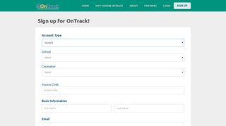 Sign up - OnTrack Homepage
