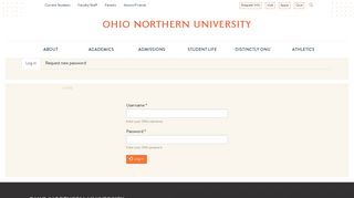 User account | Ohio Northern University
