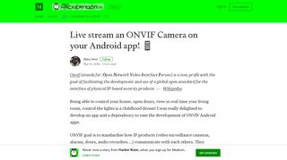 Live stream an ONVIF Camera on your Android app! - Hacker Noon