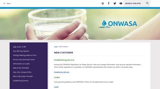 New Customer | Onslow Water and Sewer Authority