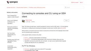 Connecting to consoles and CLI using an SSH client – Opengear Help ...