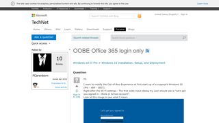 OOBE Office 365 login only - Microsoft