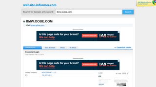 bmw.oobe.com at WI. Customer Login - Website Informer