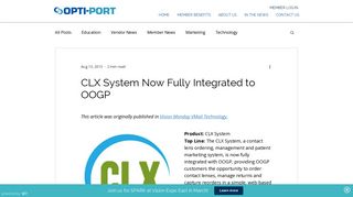 CLX System Now Fully Integrated to OOGP - Opti-Port