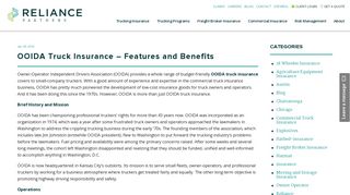 OOIDA Truck Insurance – Features and Benefits - Reliance Partners