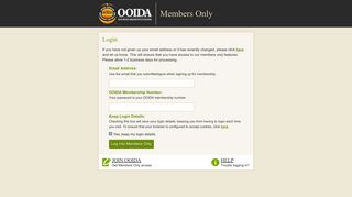 Login to OOIDA's Members Only Sections