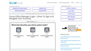 Ooma Office Login - Login & Navigate Your Account | TheVoIPHub