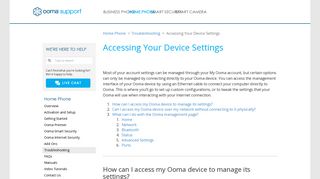 Accessing Your Device Settings | Home Phone ... - Ooma Support
