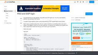 PDO and OOP login - Stack Overflow
