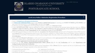 OOU-PGS | Student Login