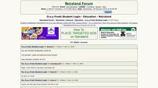 O.o.u Fresh Student Login - Education - Nigeria - Nairaland Forum