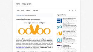 oovoo Login www.oovoo.com - Best Login Sites