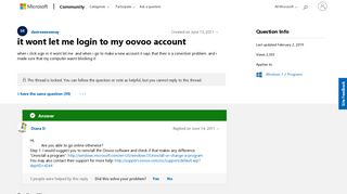 it wont let me login to my oovoo account - Microsoft Community