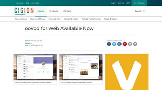 ooVoo for Web Available Now - PR Newswire