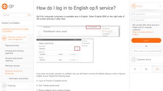 How to log in to English op.fi service - OP
