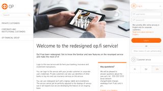 Welcome to the redesigned op.fi service!