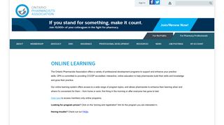 Online learning - Ontario Pharmacists Association