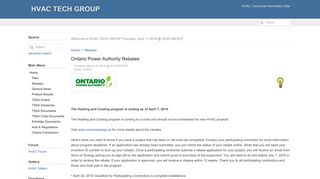 Ontario Power Authority Rebates - HVAC TECH GROUP