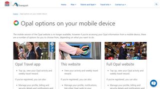 Opal options on your mobile device | transportnsw.info