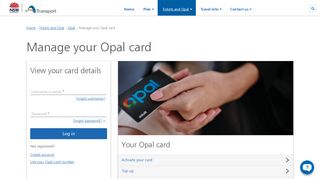 Manage your Opal card | transportnsw.info