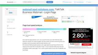 Access webmail.opal-solutions.com. TalkTalk Business Webmail ...