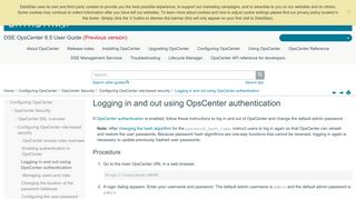 Logging in and out using OpsCenter authentication | OpsCenter 6.5